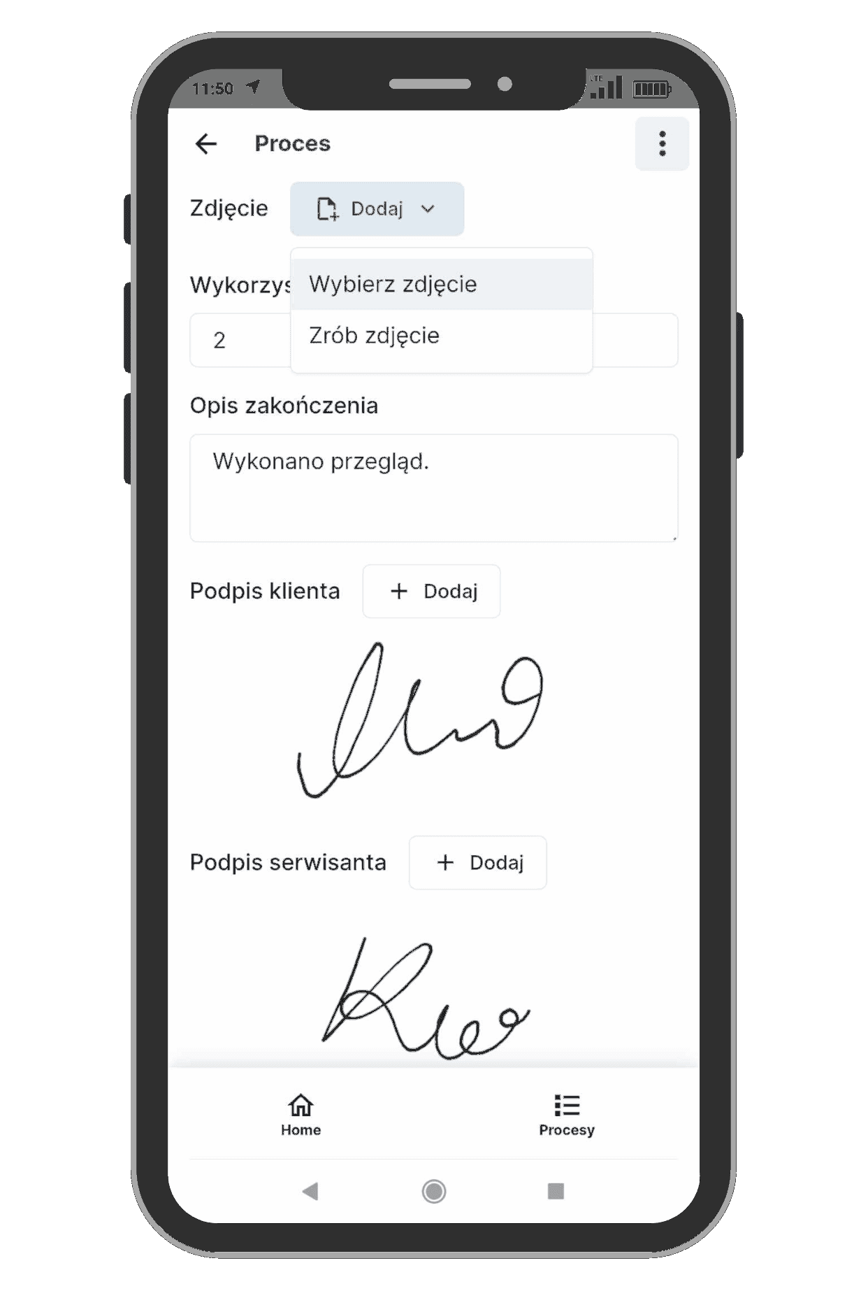 Podpis w aplikacji mobilnej