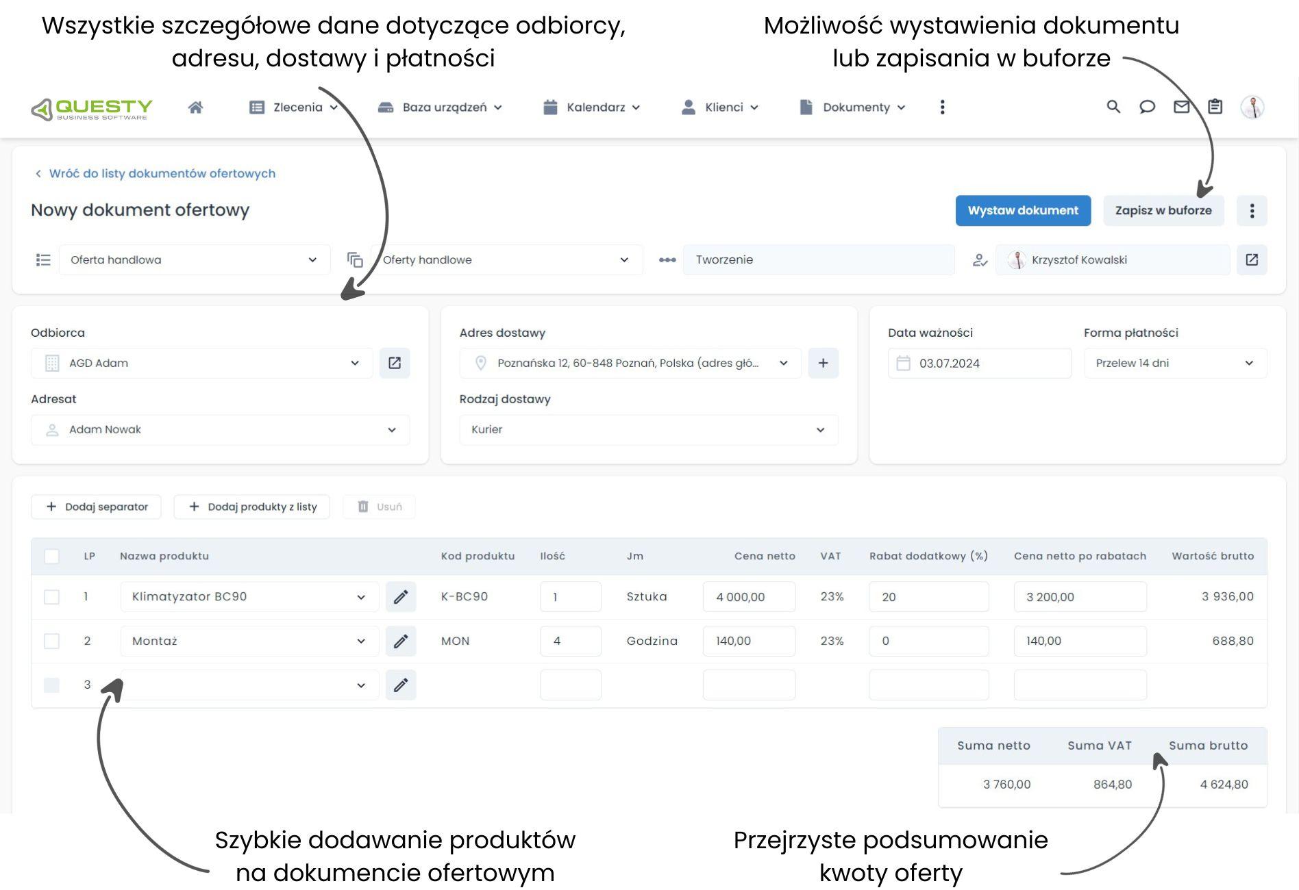 Oferty handlowców w systemie dla branży it