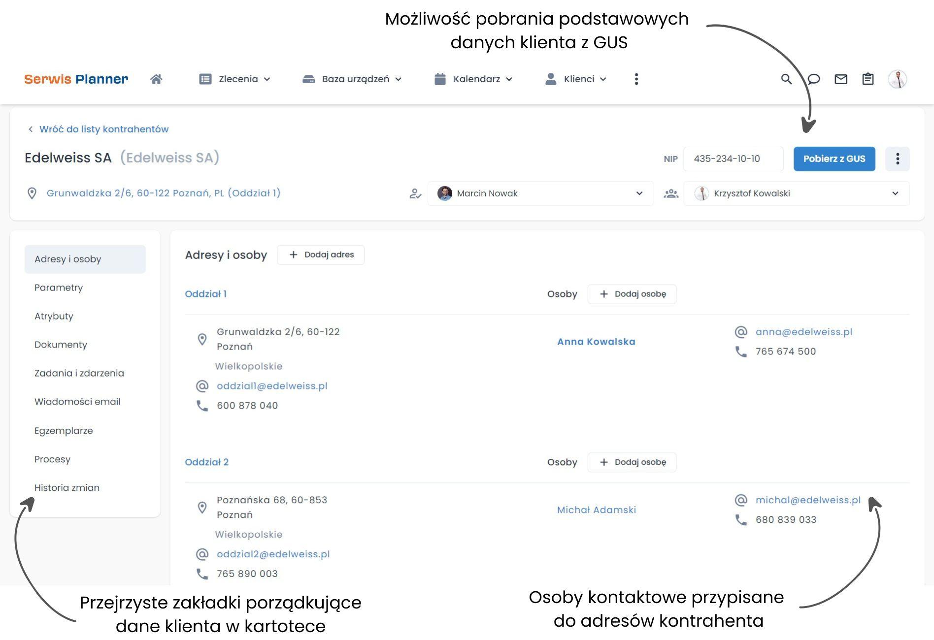 Obsługa zleceń - klienci