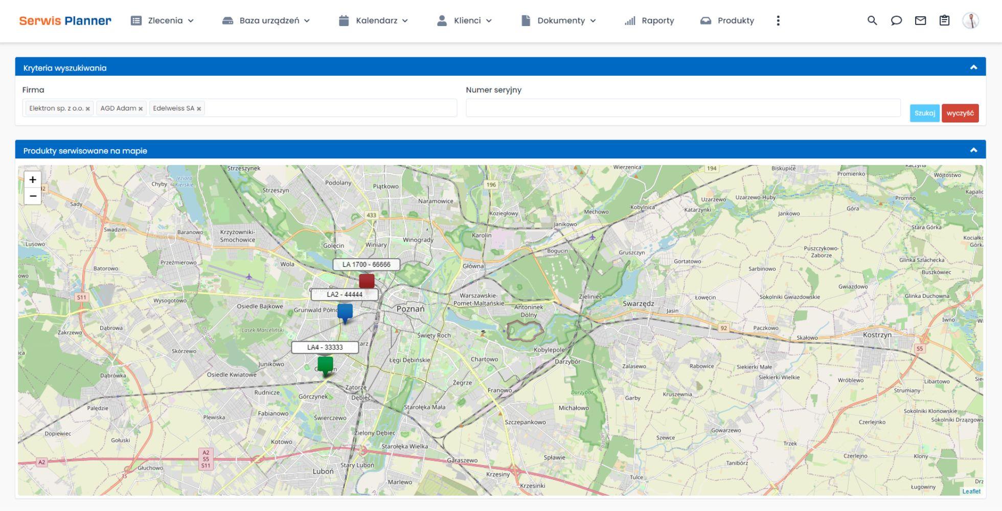 Mapa urządzeń