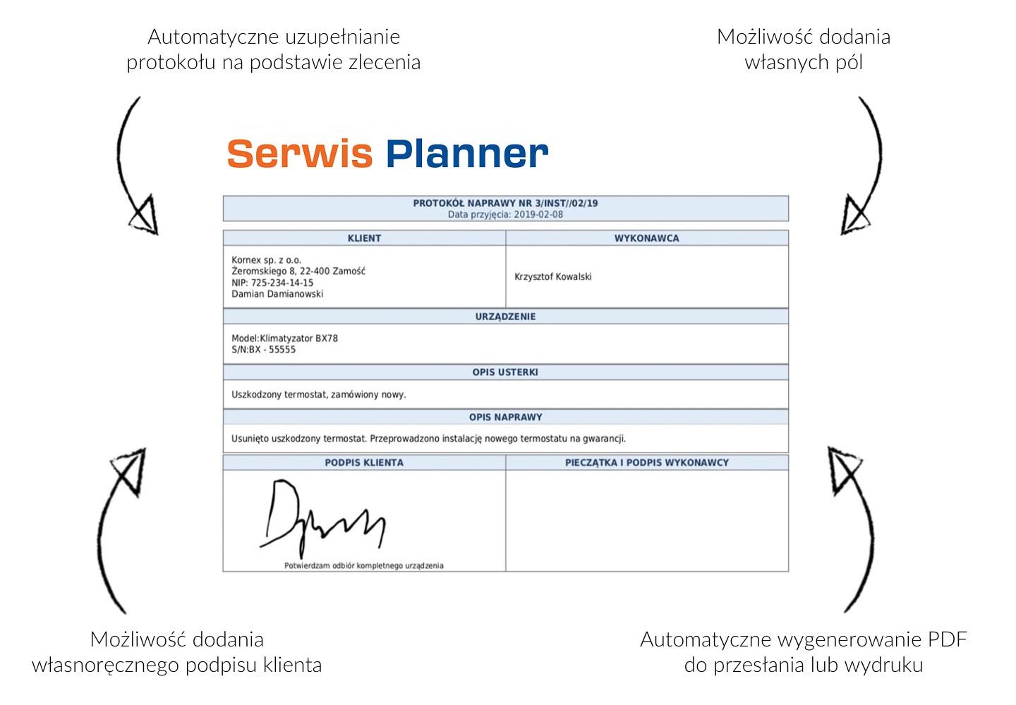 Serwis online elektroniczny protokół serwisowy