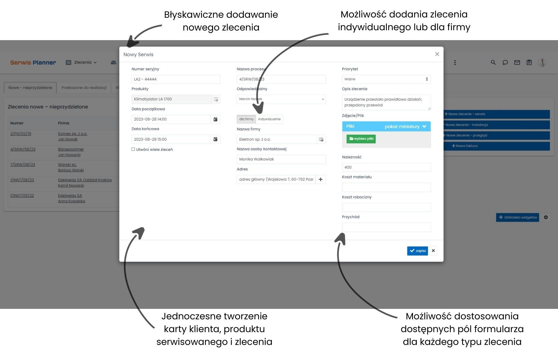 Tworzenie zleceń cyklicznych w systemie do serwisu