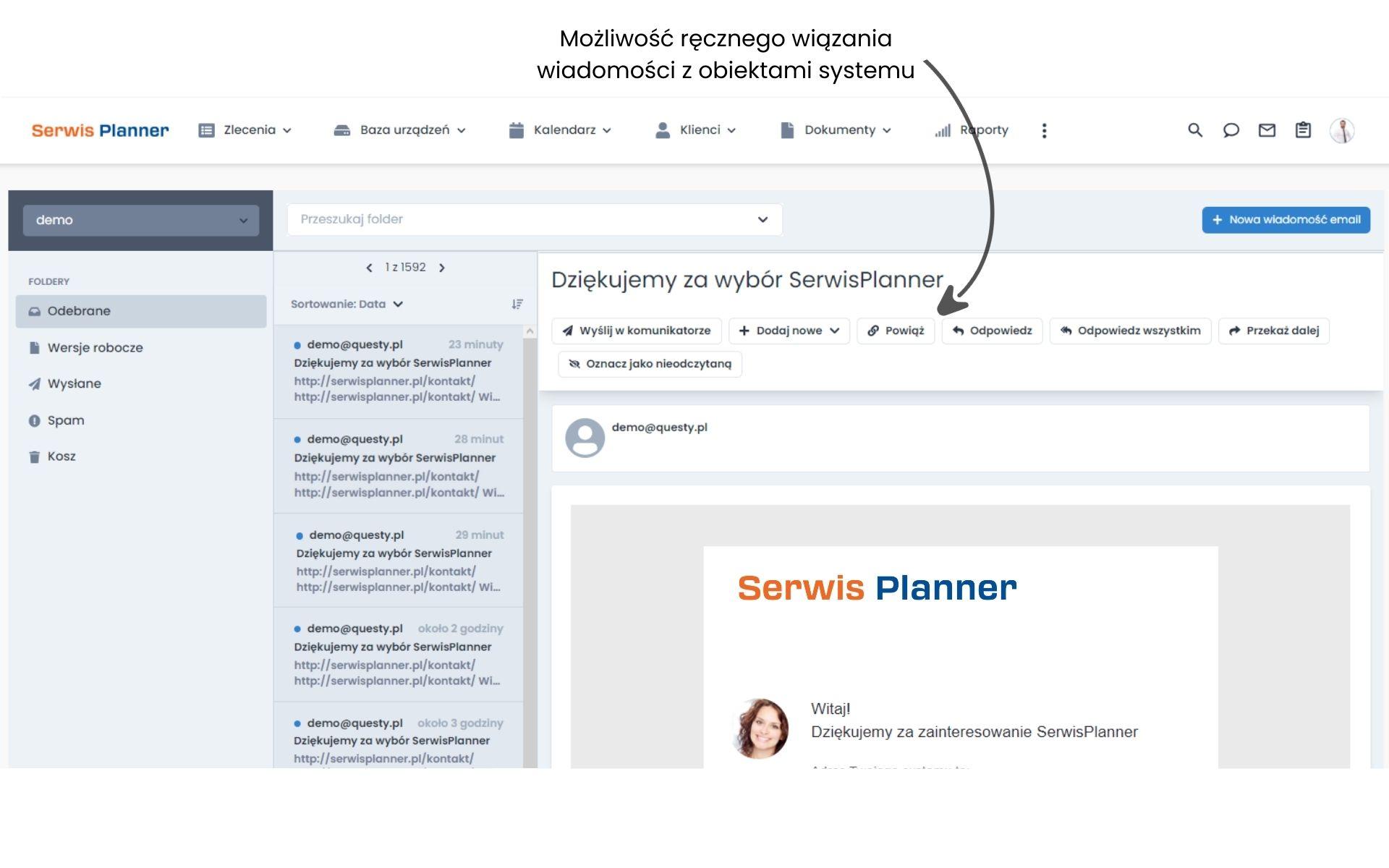 Integracja z pocztą e-mail w programie do obsługi zleceń