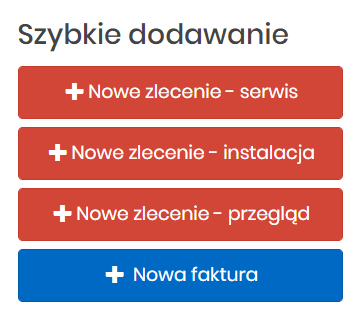 Szybkie dodawanie zleceń