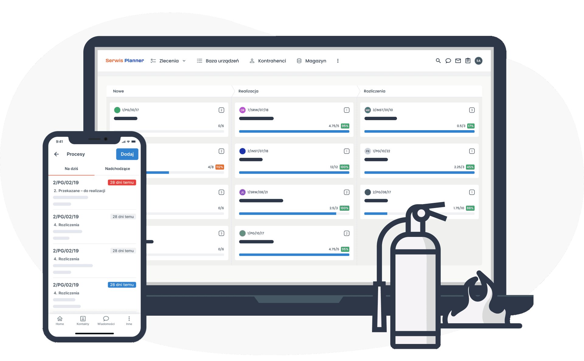 Serwis instalacji przeciwpożarowych podgląd systemu