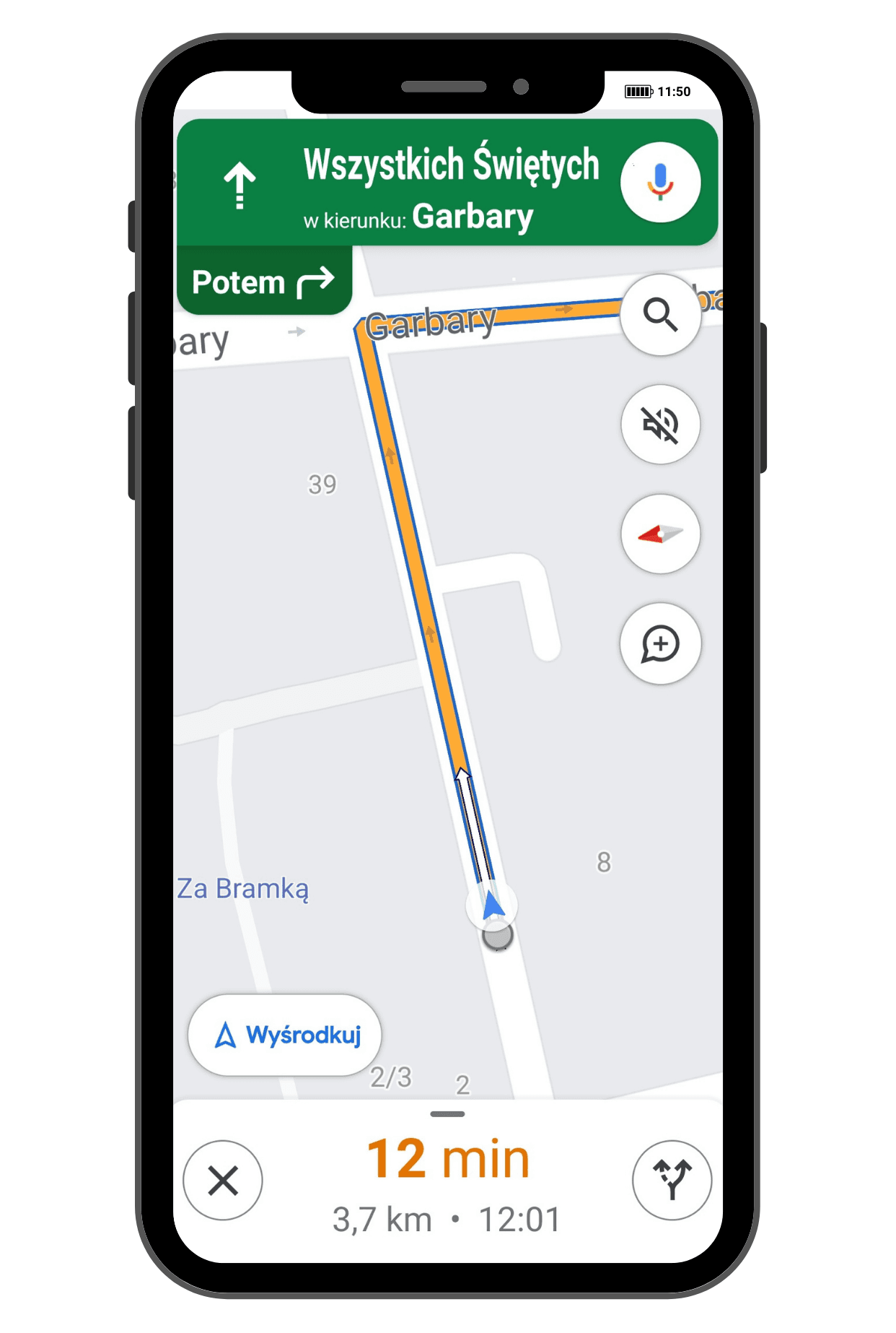 Aplikacja do serwisu - trasa dojazdu