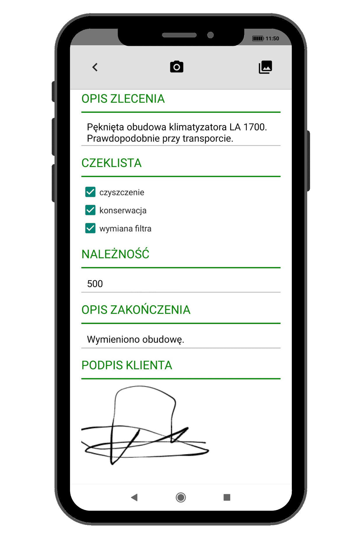 Podpis w aplikacji mobilnej